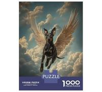 Jigsaw for Adults 1000 Pieces Doberman Angel Majestic Pet Memorial Dog with Wings Puzzles for Adults DIY Toys Analysis And Logic Gifts for Friends And Family 70x50cm/1000pcs