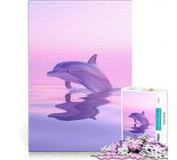 Jigsaw for Adults 1000 Pieces Dolphin Aesthetic Sunset, Brain Teaser Game, Challenging To Complete, Artists Collection, Fine Art 50x75cm