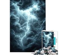 Jigsaw for Adults 1000 Pieces Dramatic Lightning Storm Over Dark Clouds for Educational Game Challenge Toy Relax Games Family Activities Gifts Birthday (Size 38x52cm)