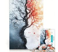Jigsaw for Adults 1000 Pieces Dual Split Tree Of Fortune, Brain Teaser Game, Challenging To Complete, Artists Collection, Fine Art 50x75cm