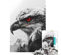 Jigsaw for Adults 1000 Pieces Eagle Double Exposure Help The Brain Exercise Presents for Women Anti-Stress Toys for 14+ Puzzle Game Offered (38x52cm)
