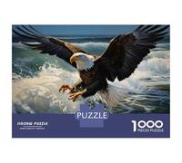 Jigsaw for Adults 1000 Pieces Eagle Soaring Over Ocean Waves Adult Puzzles Family Game Precision Cutting Unique Birthday And Xmas Gifts 38x26cm/1000pcs