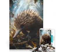 Jigsaw for Adults 1000 Pieces Echidna in Forest, Brain Teaser Game, Challenging To Complete, Artists Collection, Fine Art 50x75cm