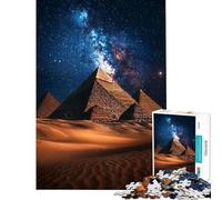 Jigsaw for Adults 1000 Pieces Egyptian Pyramid Night Puzzles for Adults Relaxing Games Precision Cutting Challenging Game Gifts (Size 50x75cm)