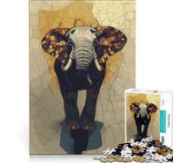 Jigsaw for Adults 1000 Pieces Elephant with Mosaic Ears, Practical Game, But Fun And Humorous, Artists' Collection, Fine Arts 50x75cm