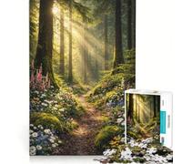 Jigsaw for Adults 1000 Pieces Enchanted Flower Forest Path, Practical Game, But Fun And Humorous, Artists' Collection, Fine Arts 38x52cm
