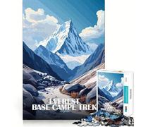 Jigsaw for Adults 1000 Pieces Everest Base Camp Trek Nepal Perfect Cut Fun Smart Challenge Fun Peaceful Play Fun Xmas Art Gift (38x26cm)
