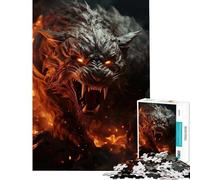 Jigsaw for Adults 1000 Pieces Evil Hellhound Addictive Toys to Cultivate Patience Hands-on Game Wall Decoration Gifts for Women Men (Size 38x26cm)