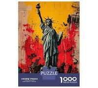 Jigsaw for Adults 1000 Pieces Expressionist Statue of Liberty - Bold Contemporary Art Reinterpretation Puzzles for Adults DIY Toys Analysis And Logic Gifts for Friends And Family 38x26cm/1000pcs