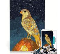 Jigsaw for Adults 1000 Pieces Falcon Under Starry Sky, Fun Games, Decompressing Intellectual, Wishlist with Santa Claus 38x52cm