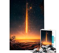 Jigsaw for Adults 1000 Pieces Falling Star Over City Fun Activities at Home Wall Art Educational Games Suitable for People Aged 14 And Above (38x52cm)