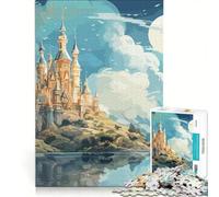Jigsaw for Adults 1000 Pieces Fantasy Lake Island Castle, Practical Game, But Fun And Humorous, Artists' Collection, Fine Arts 50x75cm