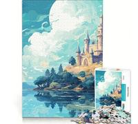 Jigsaw for Adults 1000 Pieces Fantasy Lakeside Castle, Practical Game, But Fun And Humorous, Artists' Collection, Fine Arts 38x26cm