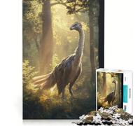 Jigsaw for Adults 1000 Pieces Feathered Dinosaur in Forest, Practical Game, But Fun And Humorous, Artists' Collection, Fine Arts 38x26cm