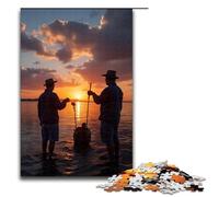 Jigsaw for Adults 1000 Pieces Fisherman's Song at Dusk Family Wooden Puzzles Educational Game Challenge Toy 1000 PCS(75x50cm)