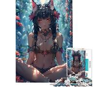 Jigsaw for Adults 1000 Pieces Floral Neko Enigma Fun Activities at Home Staycation Kill Time Fun Games for And from 14 Years And over (38x26cm)