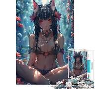 Jigsaw for Adults 1000 Pieces Floral Neko Enigma Fun Activities at Home Staycation Kill Time Fun Games for And from 14 Years And over (38x52cm)