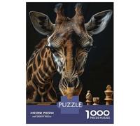 Jigsaw for Adults 1000 Pieces Giraffe Chess Jigsaw for Adults Relax Games Analysis And Logic Unique Birthday And Xmas Gifts 38x26cm/1000pcs