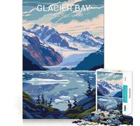 Jigsaw for Adults 1000 Pieces Glacier Bay National Park Fine Edge Craft Problem Solve Toy Relax Game Play Birthday Art Play (38x26cm)