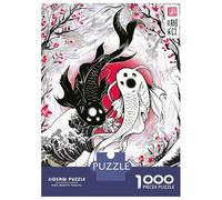 Jigsaw for Adults 1000 Pieces Great Wave Koi Yin Yang Jigsaw for Adults Relax Games Analysis And Logic Unique Birthday And Xmas Gifts 52x38cm/1000pcs
