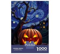 Jigsaw for Adults 1000 Pieces Halloween Pumpkin Starry Night Teenager Puzzles Hands-on Game Presents for Women Christmas Birthday Gifts 38x26cm/1000pcs
