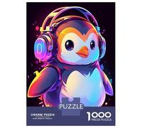 Jigsaw for Adults 1000 Pieces Hip Hop Penguin Puzzles for Adults Brain Teaser Game For Family Fun Fun at Home Activities, 38x26cm/1000pcs