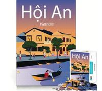 Jigsaw for Adults 1000 Pieces Hoi An Perfect Cut Fun Smart Challenge Fun Peaceful Play Fun Xmas Art Gift (38x26cm)