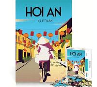 Jigsaw for Adults 1000 Pieces Hoi An Vietnam Poster Smooth Joint Fun Problem Solve Fun Casual Game Time Birthday Art Play (50x75cm)