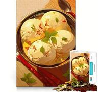 Jigsaw for Adults 1000 Pieces Ice Cream Bowl with Basil And Spoon Smooth Joint Fun Problem Solve Fun Casual Game Time Birthday Art Play (38x26cm)