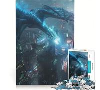 Jigsaw for Adults 1000 Pieces Ice Dragon Cityscape, Brain Teaser Game, Challenging To Complete, Artists Collection, Fine Art (50x75cm)