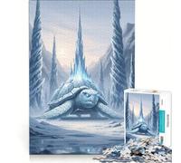 Jigsaw for Adults 1000 Pieces Ice Turtle Frozen Landscape, Brain Teaser Game, Challenging To Complete, Artists Collection, Fine Art (38x26cm)