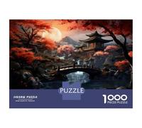 Jigsaw for Adults 1000 Pieces Japanese Garden with Bridge Puzzles for Adults DIY Toys Analysis And Logic Gifts for Friends And Family 70x50cm/1000pcs