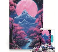 Jigsaw for Adults 1000 Pieces Japanese Moonlit Serenity, Brain Teaser Game, Challenging To Complete, Artists Collection, Fine Art (38x26cm)