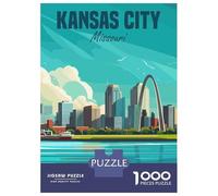 Jigsaw for Adults 1000 Pieces Kansas City Missouri Jigsaw for Adults Relax Games Analysis And Logic Unique Birthday And Xmas Gifts 52x38cm/1000pcs