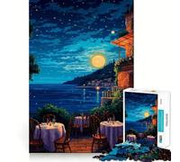Jigsaw for Adults 1000 Pieces Lake Como Italy Pixel Art Fine Edge Craft Problem Solve Toy Relax Game Play Birthday Art Play (50x75cm)