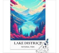 Jigsaw for Adults 1000 Pieces Lake District National Park, Educational Toy, But Fun And Humorous, with Matching Poster And Trivia Sheet 500 PCS