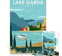 Jigsaw for Adults 1000 Pieces Lake Garda Italy Art Smooth Joint Fun Problem Solve Fun Casual Game Time Birthday Art Play (38x52cm)