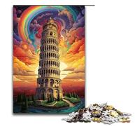 Jigsaw for Adults 1000 Pieces Leaning Tower of Pisa Italy Family Wooden Puzzles Educational Game Challenge Toy 1000PCS(75x50cm)