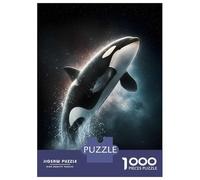 Jigsaw for Adults 1000 Pieces Leaping Orca in Starry Night Teenager Puzzles Hands-on Game Presents for Women Christmas Birthday Gifts 70x50cm/1000pcs