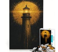 Jigsaw for Adults 1000 Pieces Lighthouse in The Night Family Games Analysis And Logic Improving Love between Couples 50x75cm