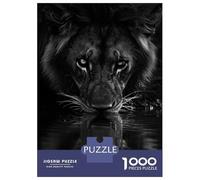 Jigsaw for Adults 1000 Pieces Lion Drinking Water Black And White Jigsaw for Adults Relax Games Analysis And Logic Unique Birthday And Xmas Gifts 70x50cm/1000pcs