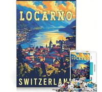 Jigsaw for Adults 1000 Pieces Locarno - Switzerland, Educational Toy, But Fun And Humorous, with Matching Poster And Trivia Sheet 1000 PCS