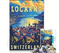 Jigsaw for Adults 1000 Pieces Locarno - Switzerland, Educational Toy, But Fun And Humorous, with Matching Poster And Trivia Sheet 500 PCS