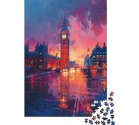 Jigsaw for Adults 1000 Pieces London Night Lights Reflection-3 Puzzles for Adults Brain Teaser Game For Family Fun Fun at Home Activities, 70x50cm/1000pcs