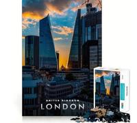 Jigsaw for Adults 1000 Pieces London Skyline Fine Edge Craft Problem Solve Toy Relax Game Play Birthday Art Play (38x26cm)