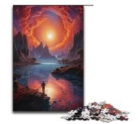 Jigsaw for Adults 1000 Pieces Looking at The World Alone Family Paper Puzzles Educational Game Challenge Toy 1000PCS(38x26cm)