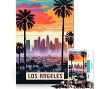 Jigsaw for Adults 1000 Pieces Los Angeles Perfect Cut Fun Smart Challenge Fun Peaceful Play Fun Xmas Art Gift (38x26cm)
