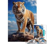 Jigsaw for Adults 1000 Pieces Majestic Tiger Help The Brain Exercise Presents for Women Anti-Stress Toys for 14+ Puzzle Game Offered (38x26cm)