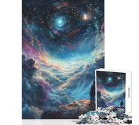 Jigsaw for Adults 1000 Pieces Man See Starry Night Galaxy Clouds Anti-Stress Toys Birthday Gift Educational Game Enhance Love between Couples Size 38x52cm