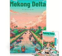 Jigsaw for Adults 1000 Pieces Mekong Delta, Educational Toy, But Fun And Humorous, with Matching Poster And Trivia Sheet 500 PCS